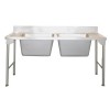 Caterlogic Double Pot Sink 1650mm with splash back - CDP1700